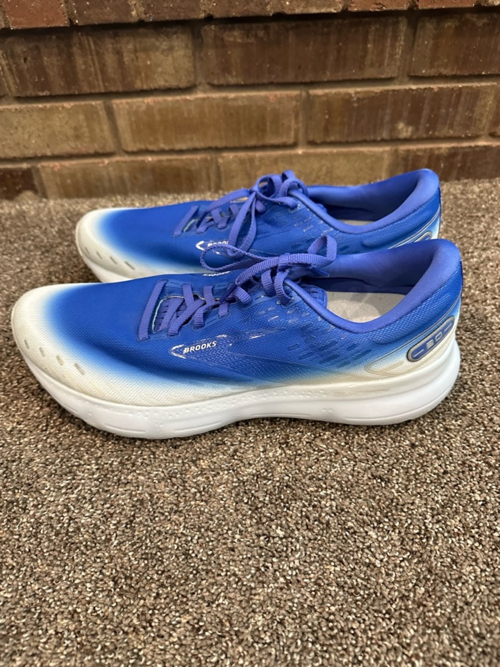 Brooks Glycerin 20 Blue White Ombre Cushion Running Shoes Men's Size 13 - Picture 3 of 7